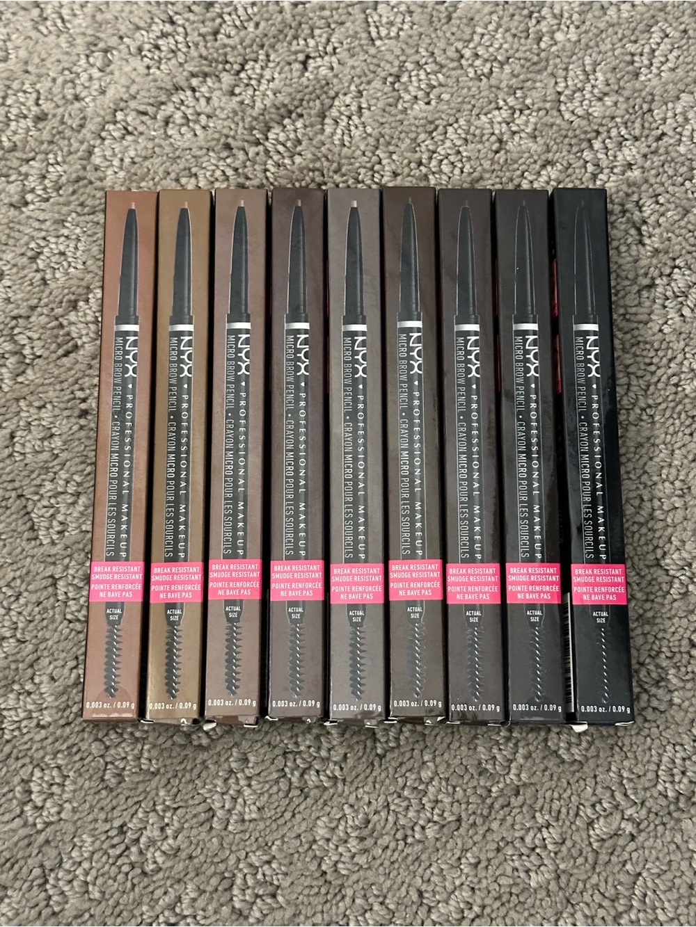 BRAND NEW NYX Micro Brow Pencil Lot of 9 New Assorted Shades